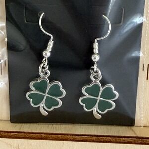 Hand Assembled Festive St. Patrick's Day Shamrock Dangle Earrings